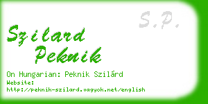 szilard peknik business card